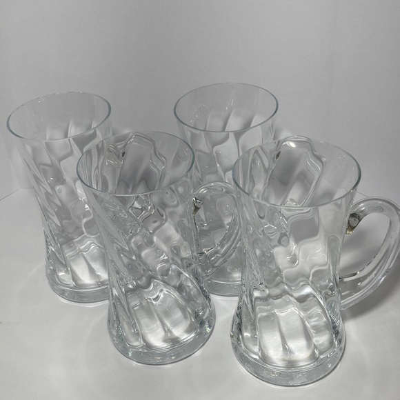 Crystal Beer Mugs Glasses vintage set of 4 - Picture 6 of 10